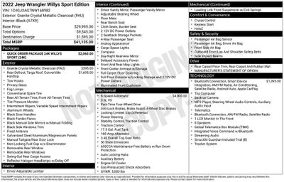 2022 Jeep Wrangler Willys Sport