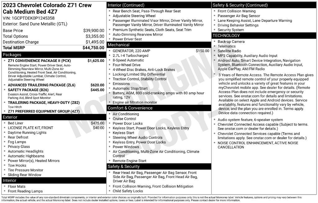 2023 Chevrolet Colorado Z71