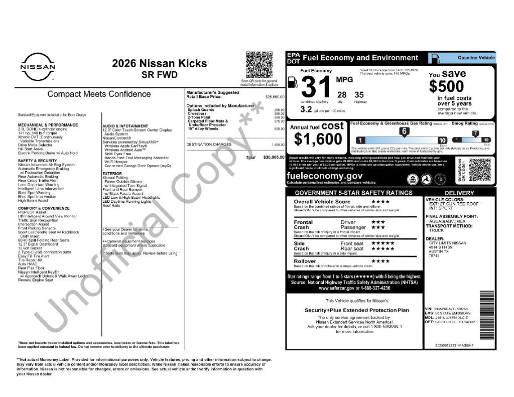 2026 Nissan Kicks SR
