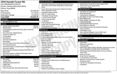2026 Hyundai TUCSON SEL FWD