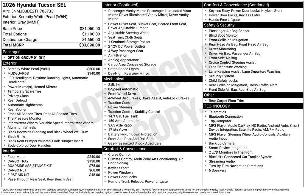2026 Hyundai TUCSON SEL FWD