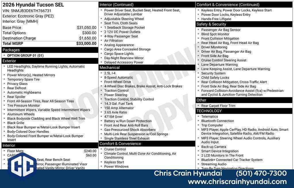 2026 Hyundai TUCSON SEL FWD