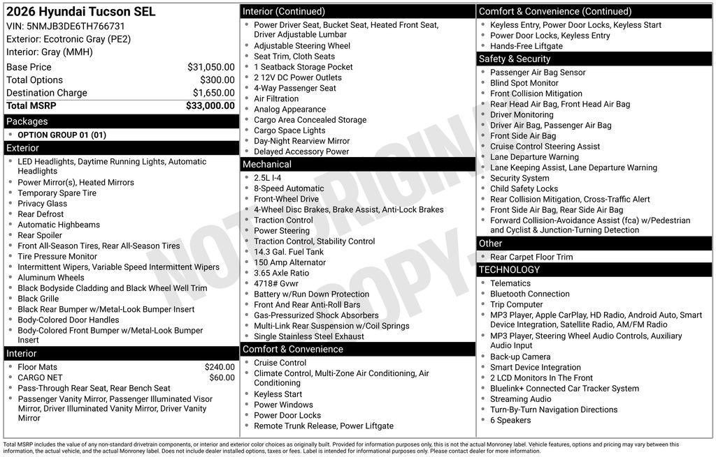 2026 Hyundai TUCSON SEL FWD