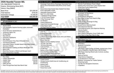 2026 Hyundai TUCSON SEL FWD