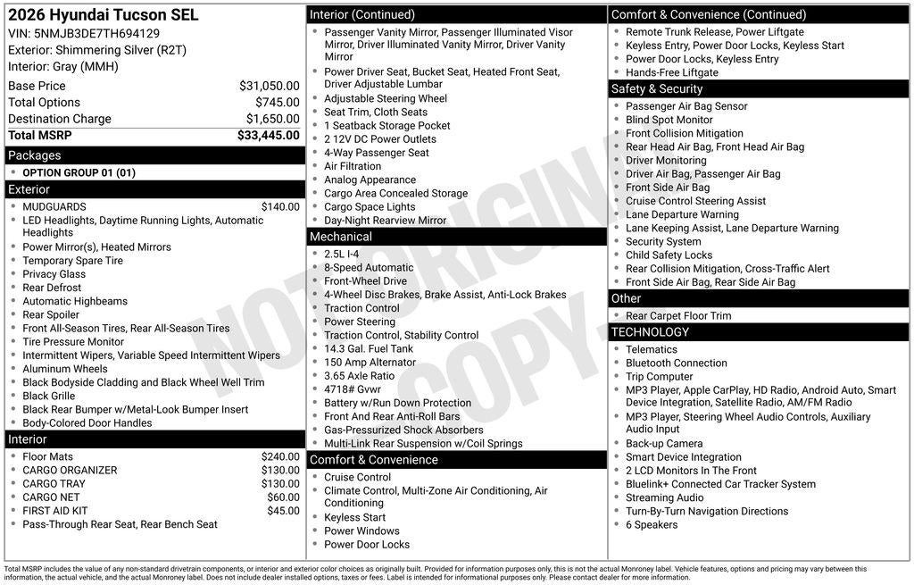 2026 Hyundai TUCSON SEL FWD