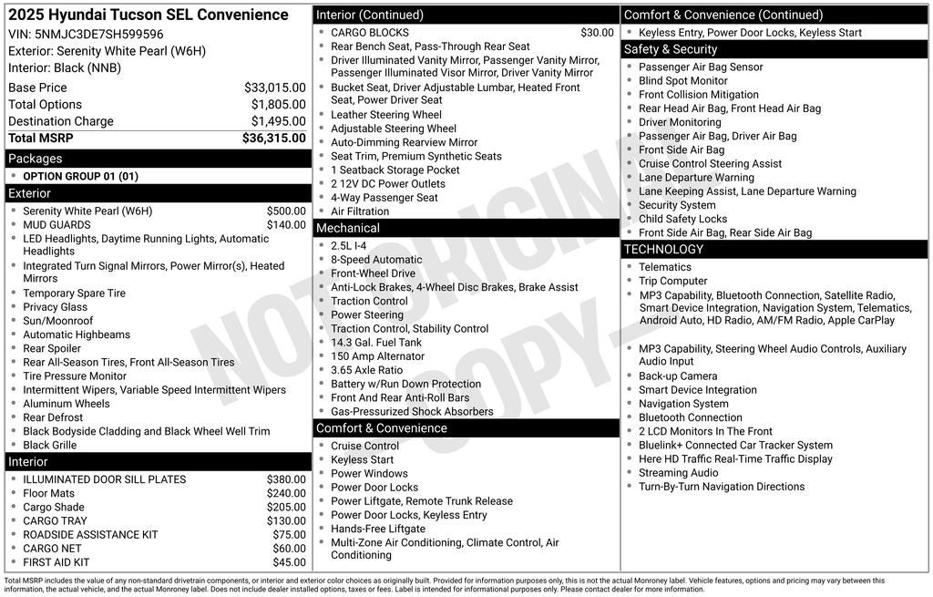 2025 Hyundai TUCSON SEL Convenience