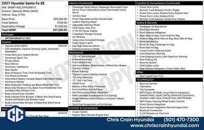 2027 Hyundai SANTA FE SE FWD