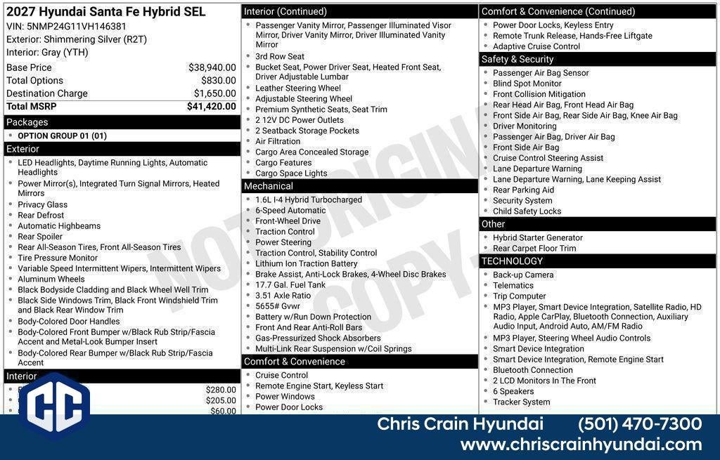 2027 Hyundai SANTA FE HYBRID SEL
