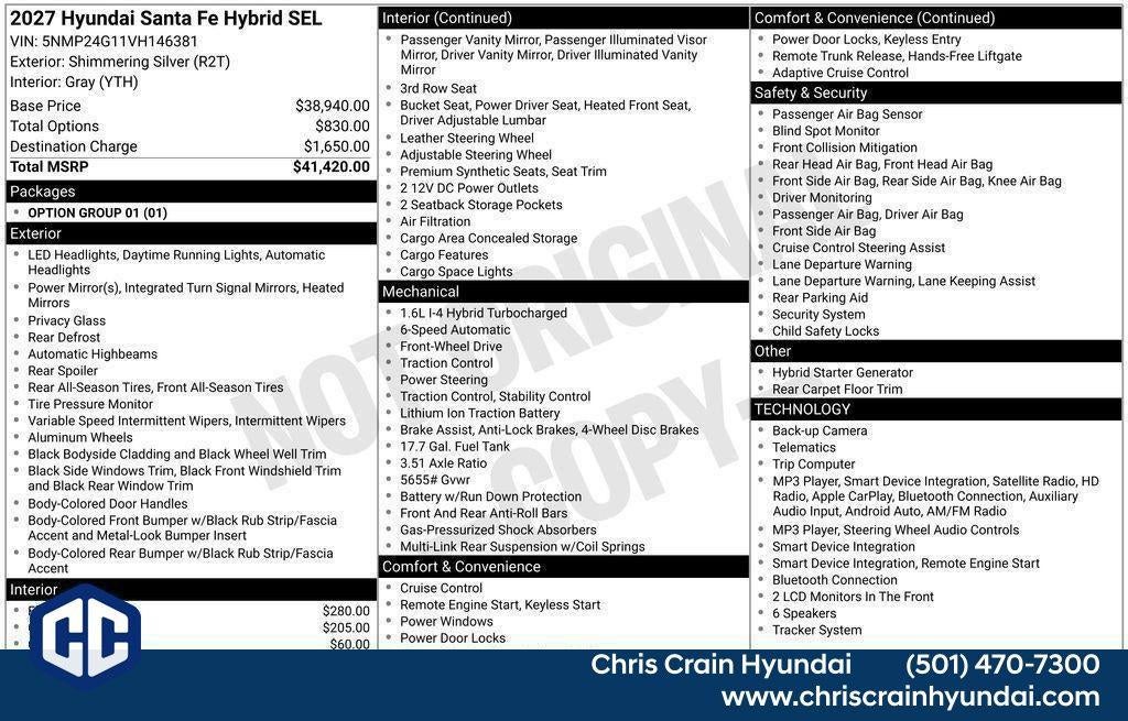 2027 Hyundai SANTA FE HYBRID SEL