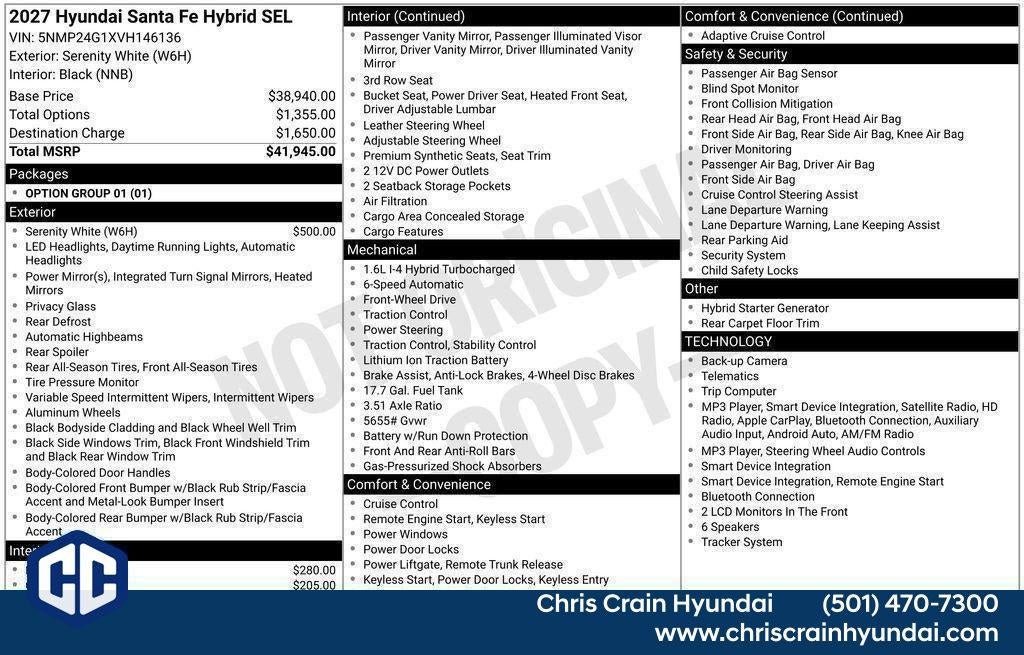 2027 Hyundai SANTA FE HYBRID SEL