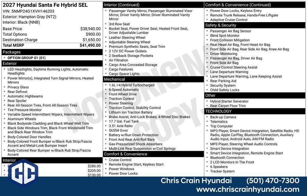 2027 Hyundai SANTA FE HYBRID SEL