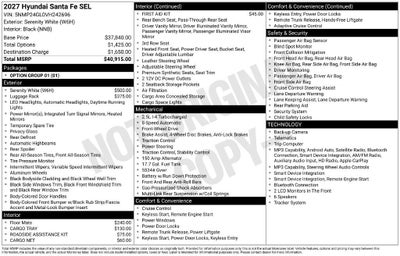 2027 Hyundai SANTA FE SEL FWD