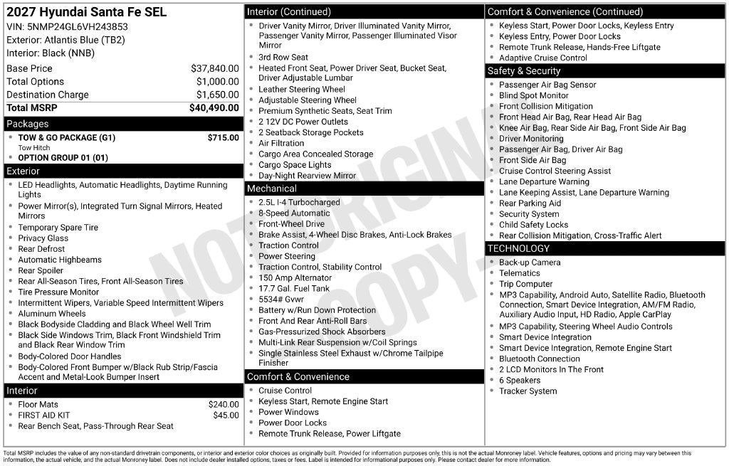 2027 Hyundai SANTA FE SEL FWD