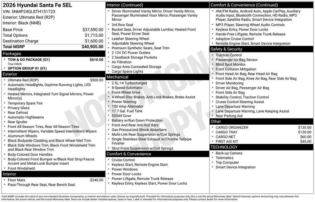 2026 Hyundai SANTA FE SEL FWD