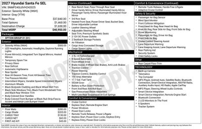 2027 Hyundai SANTA FE SEL FWD