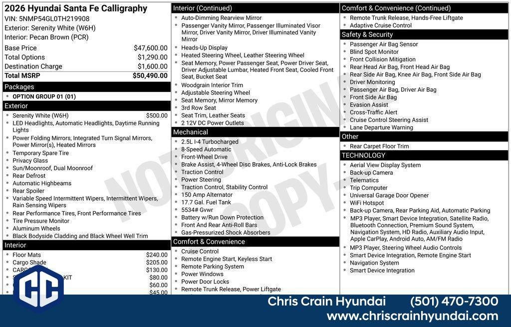 2026 Hyundai SANTA FE Calligraphy FWD