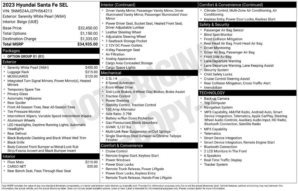 2023 Hyundai SANTA FE SEL
