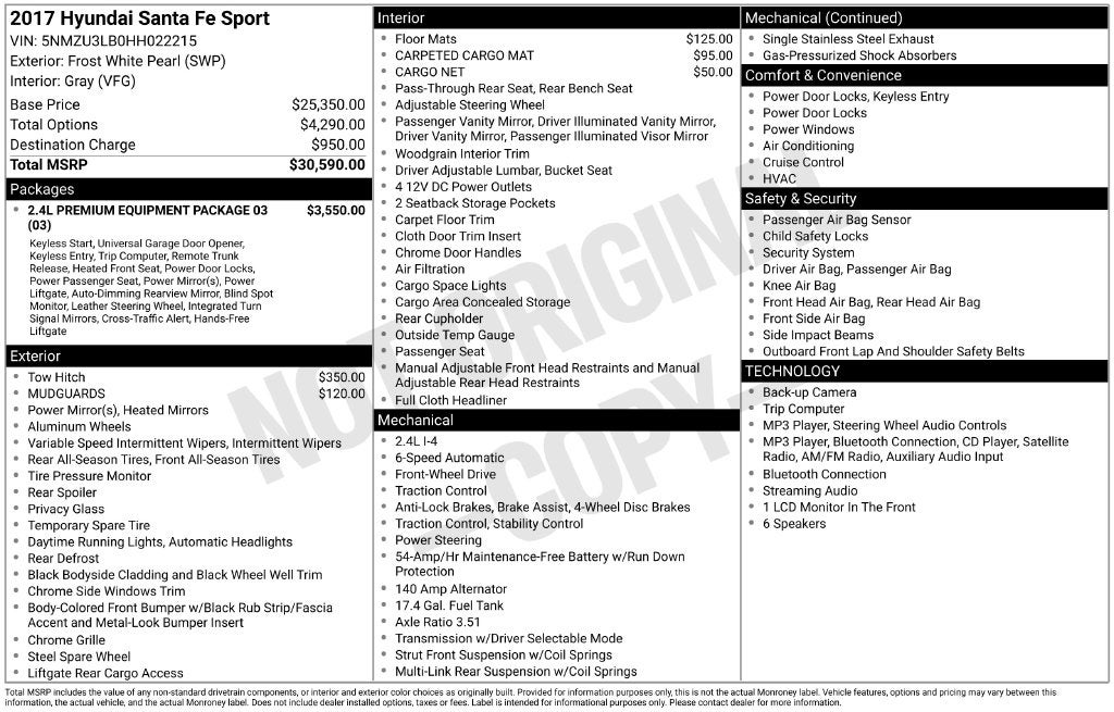 2017 Hyundai SANTA FE SPORT 2.4 Base