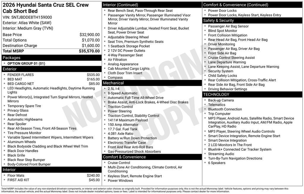 2026 Hyundai SANTA CRUZ SEL