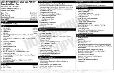 2026 Hyundai SANTA CRUZ SEL Activity FWD