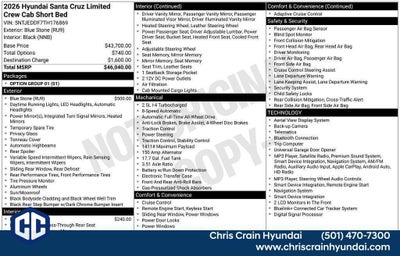 2026 Hyundai SANTA CRUZ Limited