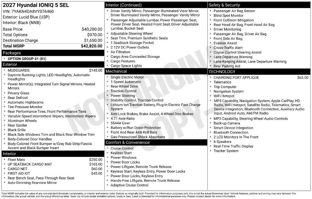 2027 Hyundai IONIQ 5 SEL