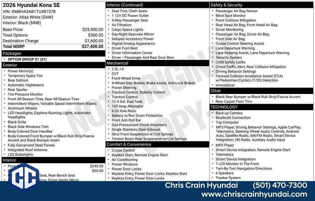 2026 Hyundai KONA SE FWD