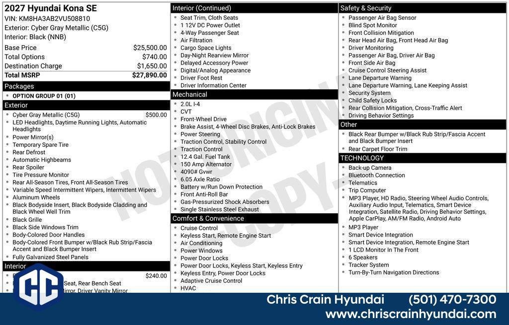 2027 Hyundai KONA SE FWD