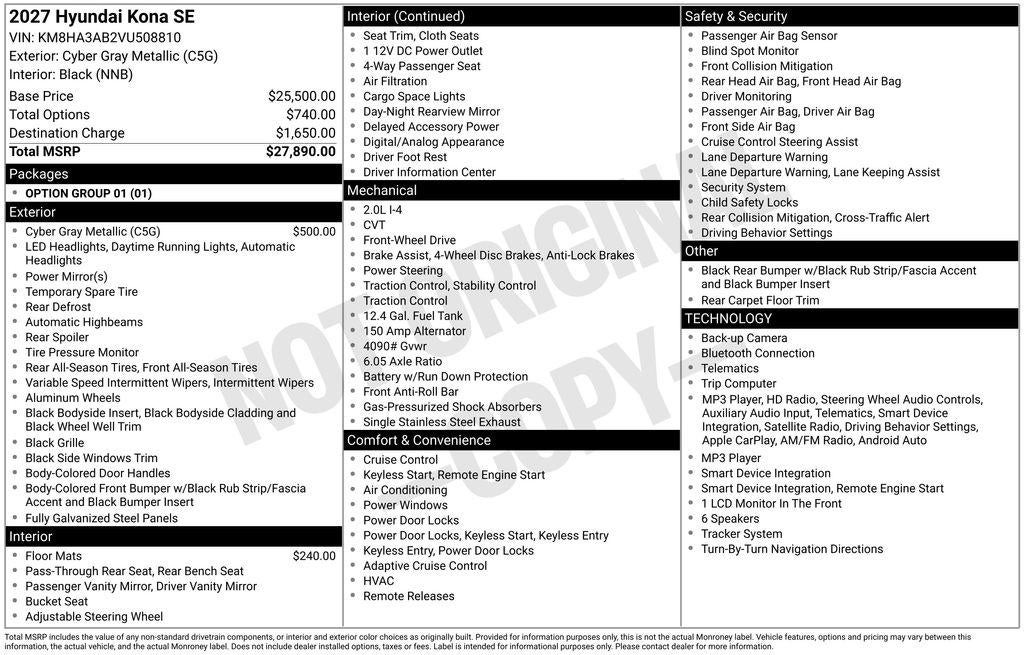 2027 Hyundai KONA SE FWD