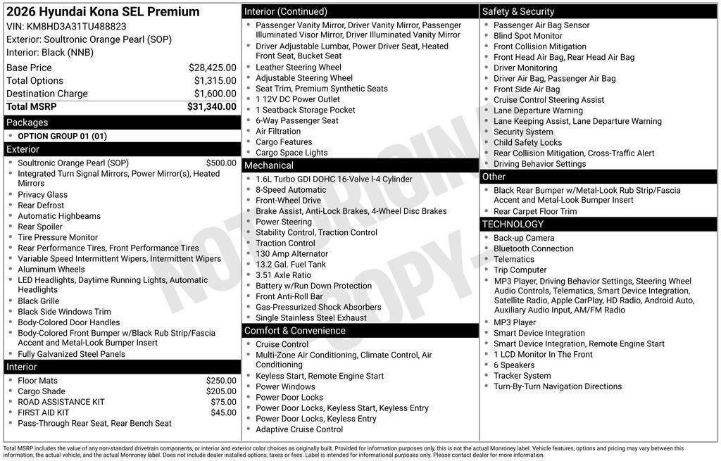 2026 Hyundai KONA SEL Premium FWD