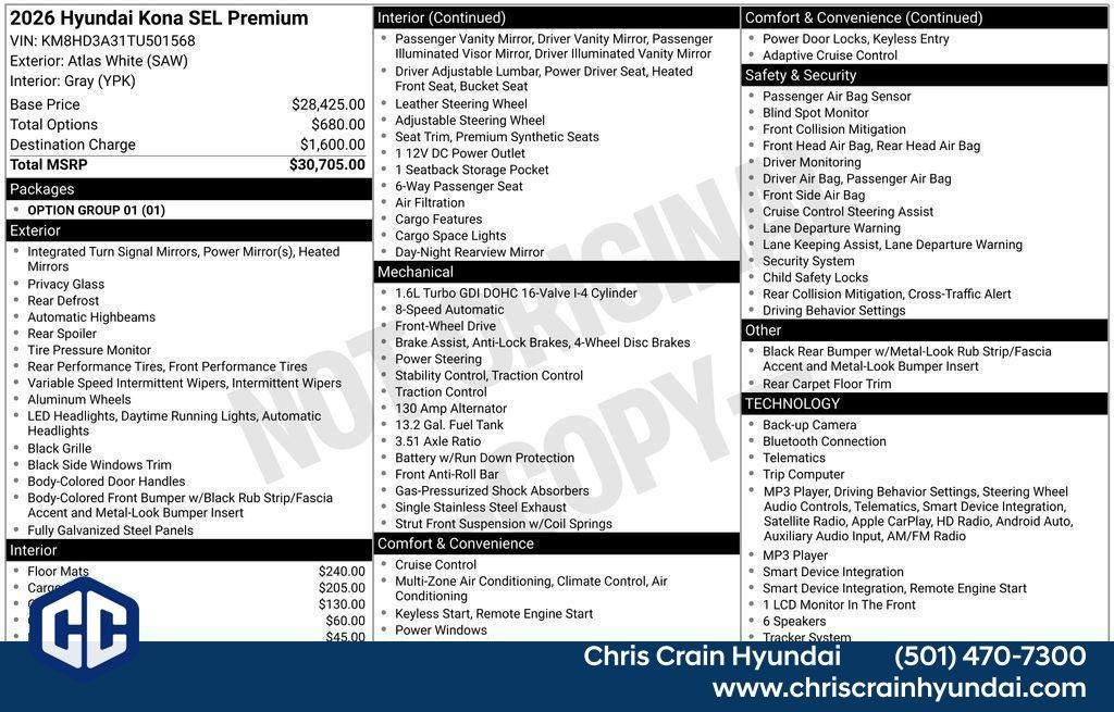 2026 Hyundai KONA SEL Premium FWD