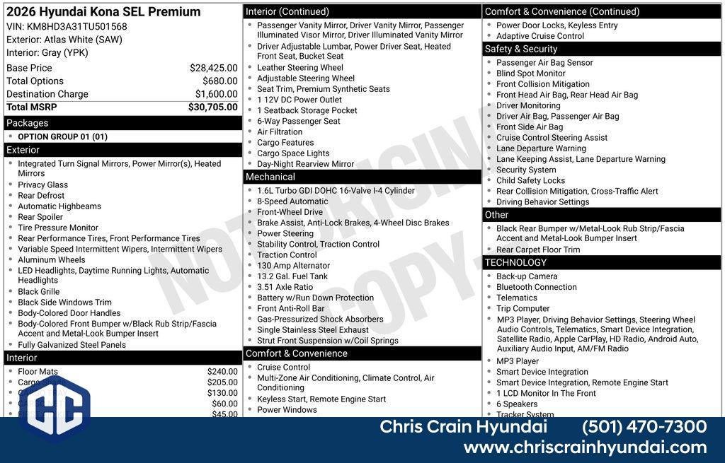 2026 Hyundai KONA SEL Premium FWD