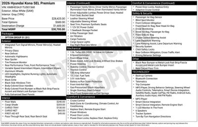 2026 Hyundai KONA SEL Premium FWD