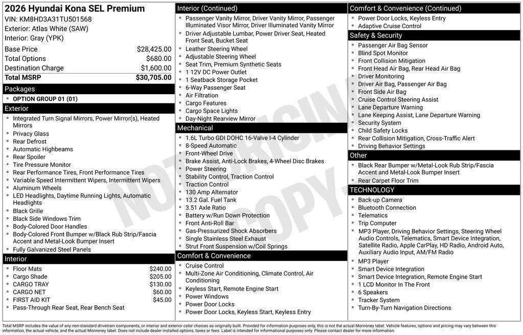 2026 Hyundai KONA SEL Premium FWD
