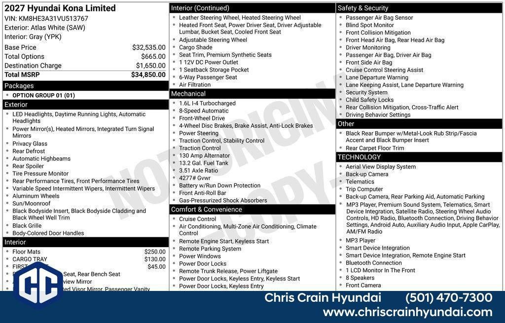 2027 Hyundai KONA Limited FWD