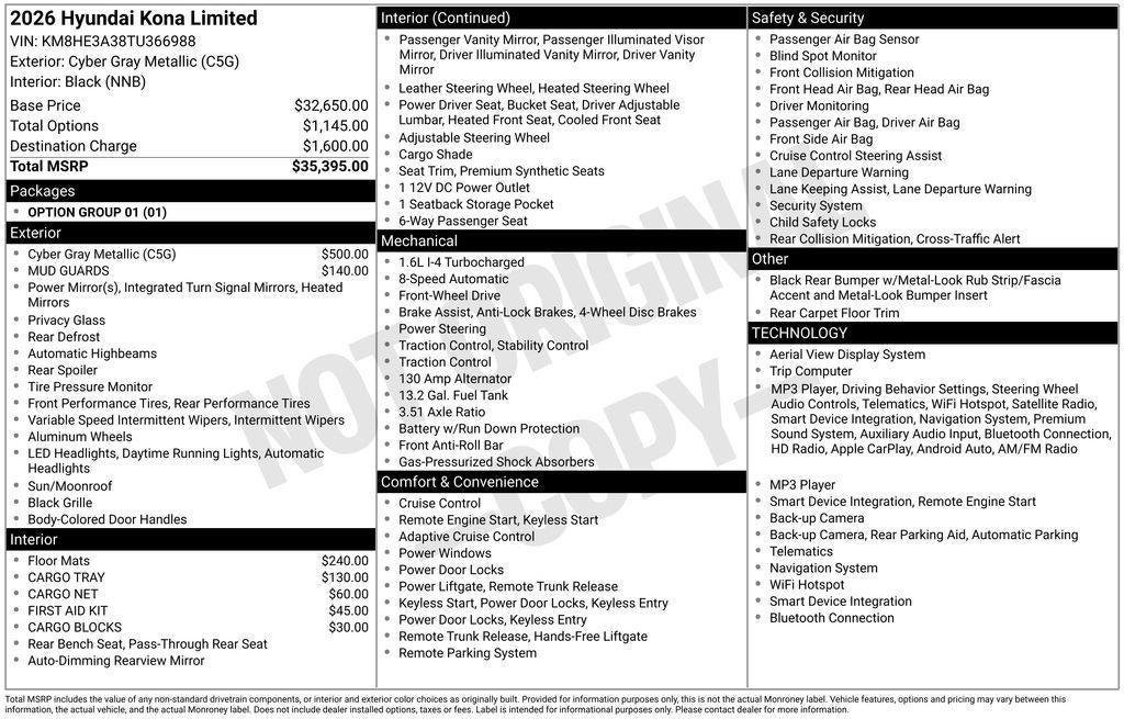 2026 Hyundai KONA Limited FWD