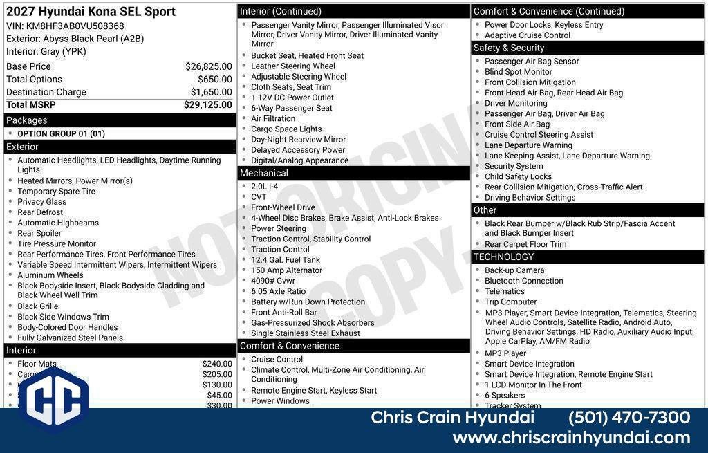 2027 Hyundai KONA SEL Sport FWD