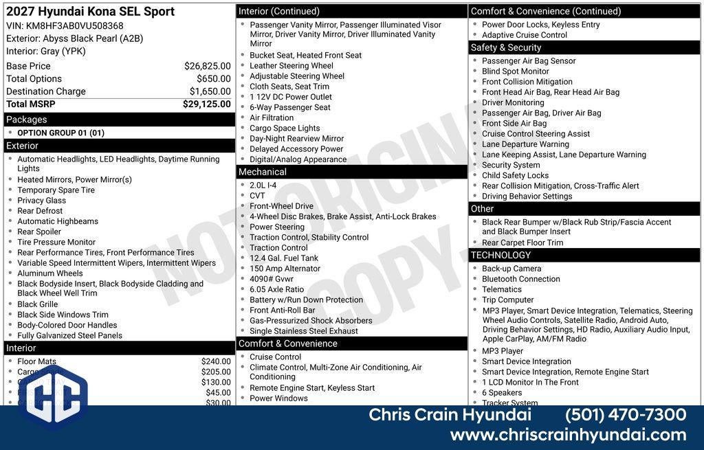 2027 Hyundai KONA SEL Sport FWD