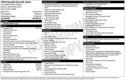 2026 Hyundai KONA SEL Sport FWD