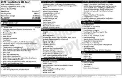 2026 Hyundai KONA SEL Sport FWD