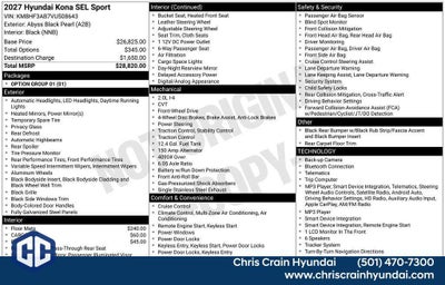 2027 Hyundai KONA SEL Sport FWD