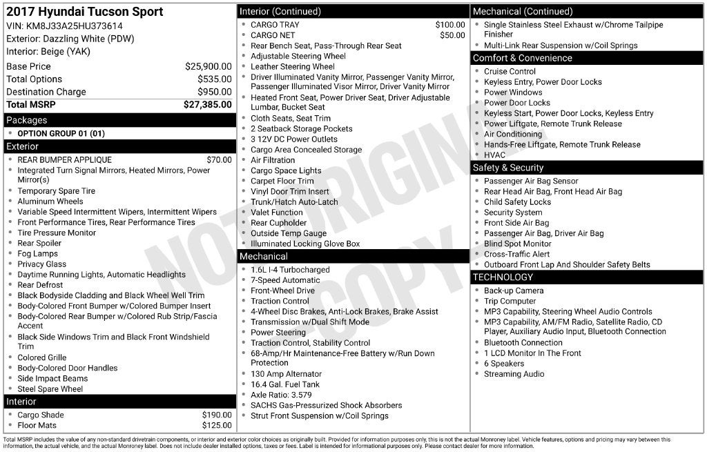 2017 Hyundai TUCSON Sport