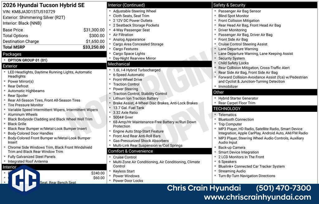 2026 Hyundai TUCSON HYBRID SE