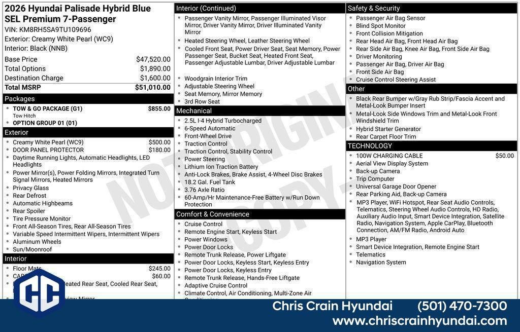 2026 Hyundai PALISADE HYBRID Blue SEL Premium 7P