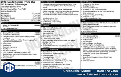 2026 Hyundai PALISADE HYBRID Blue SEL Premium 7P
