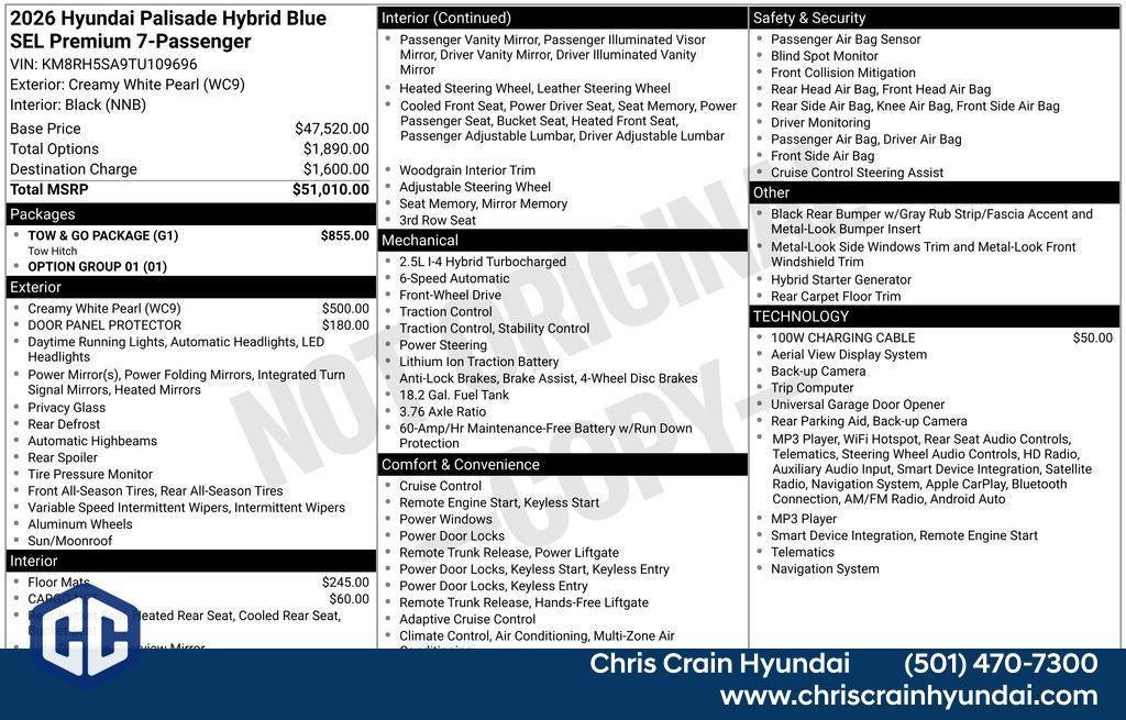 2026 Hyundai PALISADE HYBRID Blue SEL Premium 7P