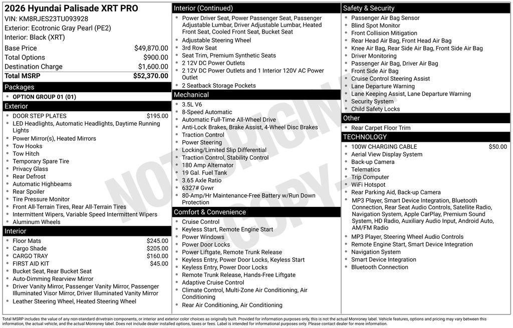 2026 Hyundai PALISADE XRT Pro