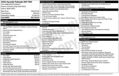 2026 Hyundai PALISADE XRT Pro