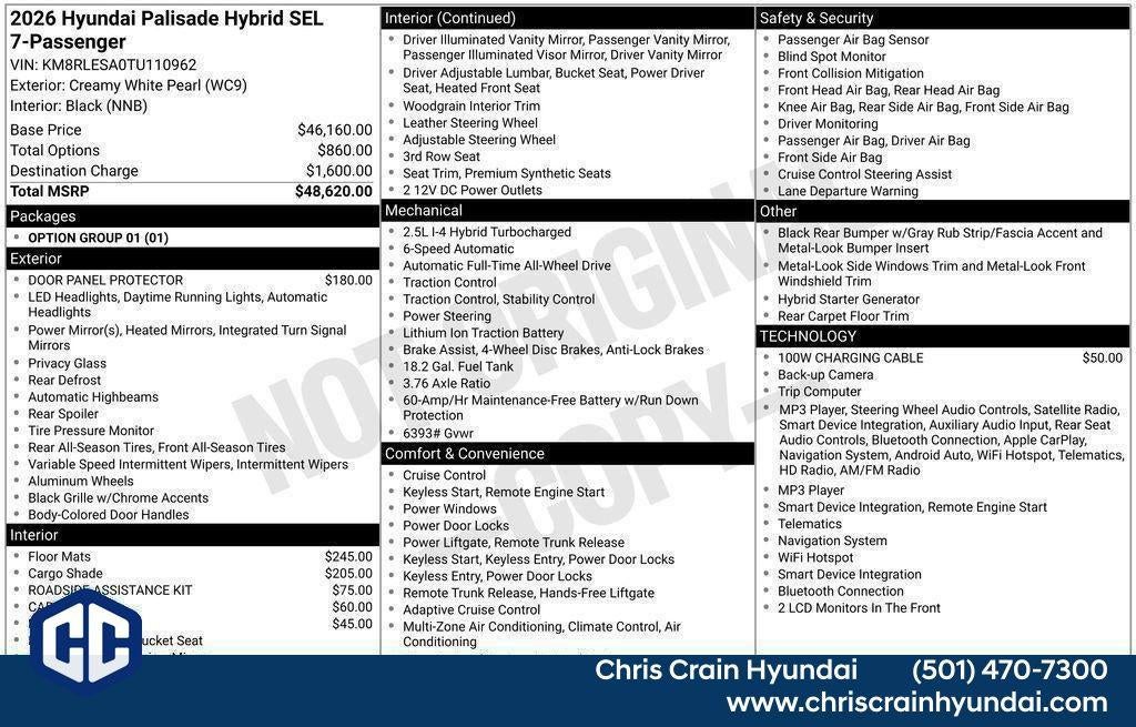 2026 Hyundai PALISADE HYBRID SEL 7P
