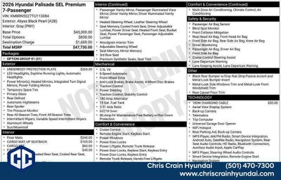 2026 Hyundai PALISADE SEL Premium FWD